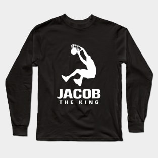 Jacob Custom Player Basketball Your Name The King Long Sleeve T-Shirt